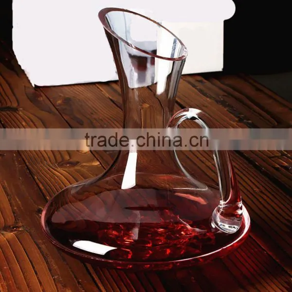 Mouth Blown Crystal Wine Decanter With Handle