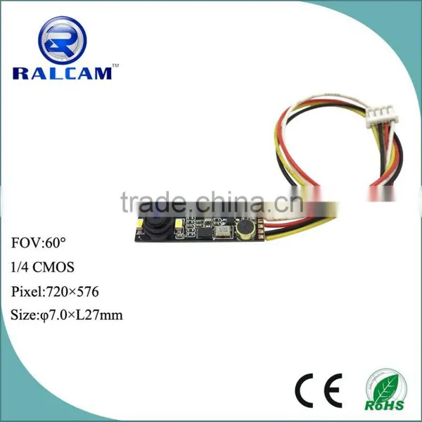 720*576 resolution lens on side mini microphone camera module for web camera
