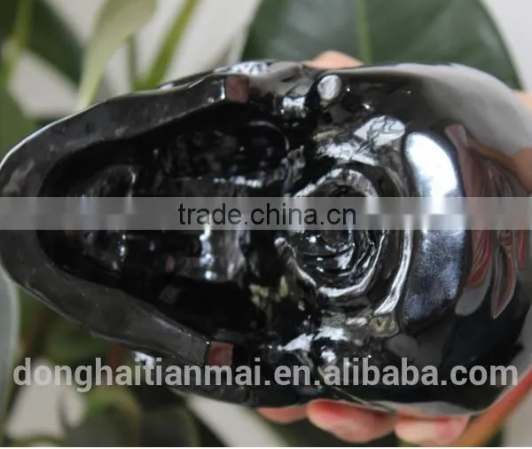 Natural Quartz Obsidian Crystal Alien Skull photo-4