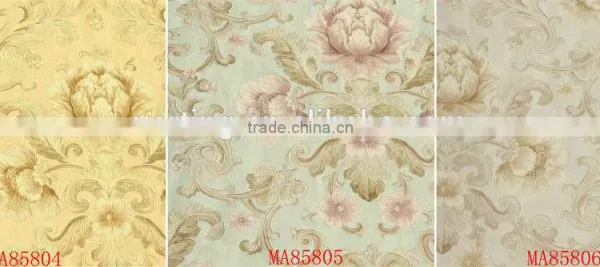 Best Selling Interior Decoration Korean Wallpaper With Big Flower photo-4