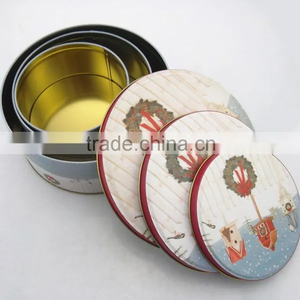 2015 Dongguan Full Color Printing Food Round Tin Box photo-3