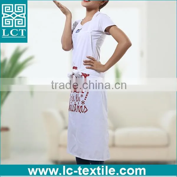 Wholesale Cotton White Christmas Cute Design Print Cheap Bulk Aprons for Kitchen photo-4