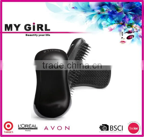 2016 MY GIRL Ningbo Wholesale High Quality Detangling Hair Bush Black Rubber Air Cushion Detangling Brush photo-4