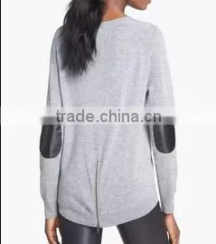 Latest Design Lady's Light Weight Sexy Tops Sweater With Elbow Patch