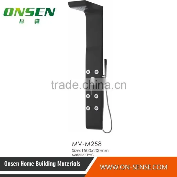 Eco-friendly Bamboo Shower Panel With Massage Nozzles Hand Spray Rain Style Shower photo-2