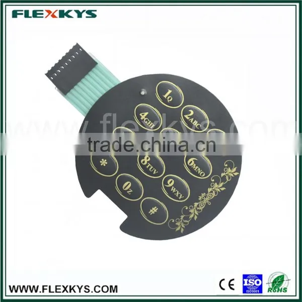 Most Popular Embossing Key Poly Dome Tactile Feedback 2.54mm Female Connector Membrane Switch photo-2