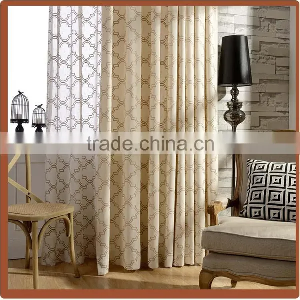 Cottonpoly Embroidery Double Curtain Fabirc photo-4