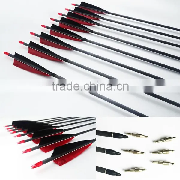 New 31" Carbon Turkey Feather Arrow for Compound Bow and Fiberglass Arrow photo-2