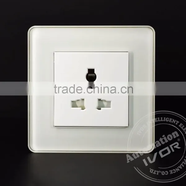 2016 New Design IVOR Glass Panel Mechanical Socket and Push Botton Switch eu Universal Socket photo-2