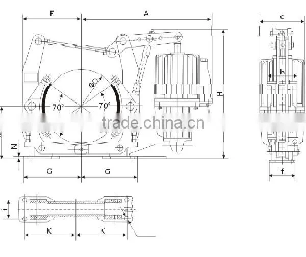 Hottest Sale!!! Crane YW-E Series Electric Hydraulic Drum Brake photo-2