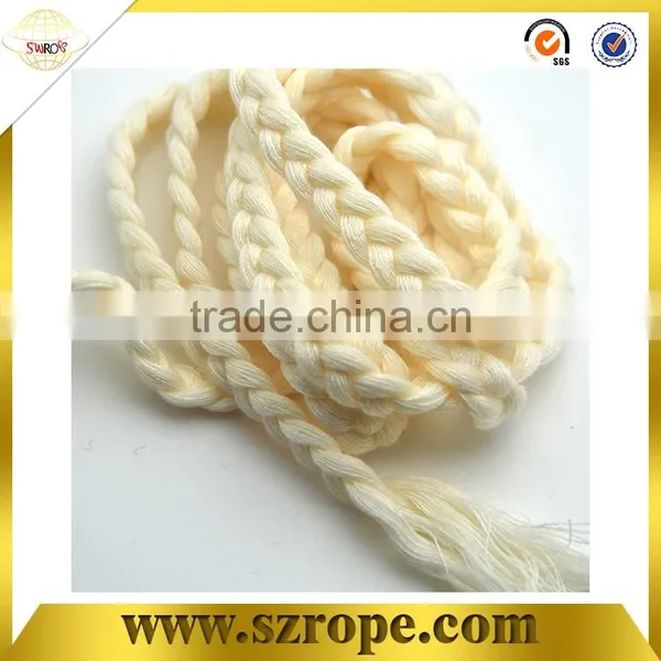 8mm Cream-colored Braided Flat Cord photo-3