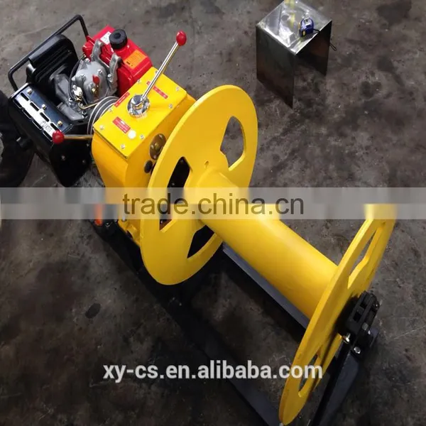3T Gasoline Wire Rope Pulling Winch Wire Take up and Stringing Machine photo-3