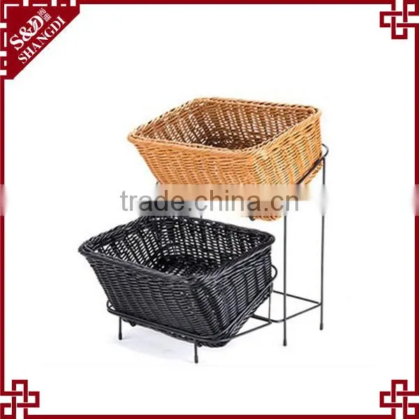 Guranteed Quality Stand Design 2-tier Rattan Bakery Display Racks photo-5