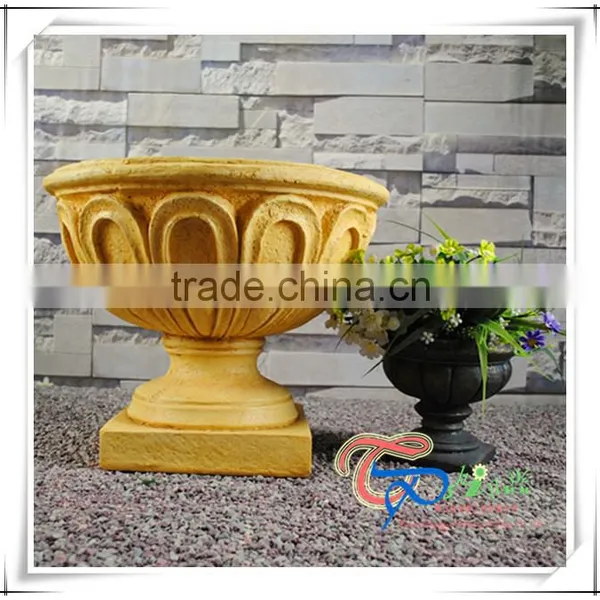 Fiberglass Outdoor Fluted Imitate Natural Stone Planters photo-2