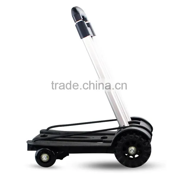 Upgrade Folding Shopping Cart With 4 Wheels/Lightweight Aluminum Cube Folding Luggage Cart/ Portable Hand Trolley photo-4