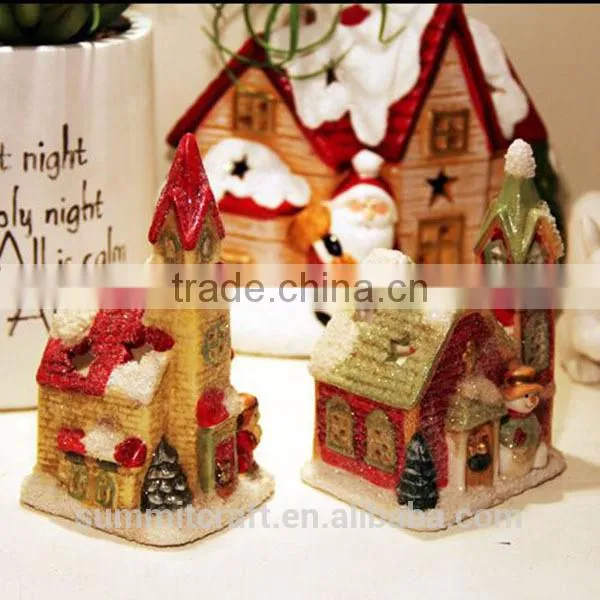 Handmade Resin Christmas Decoration House Candle Holder photo-5