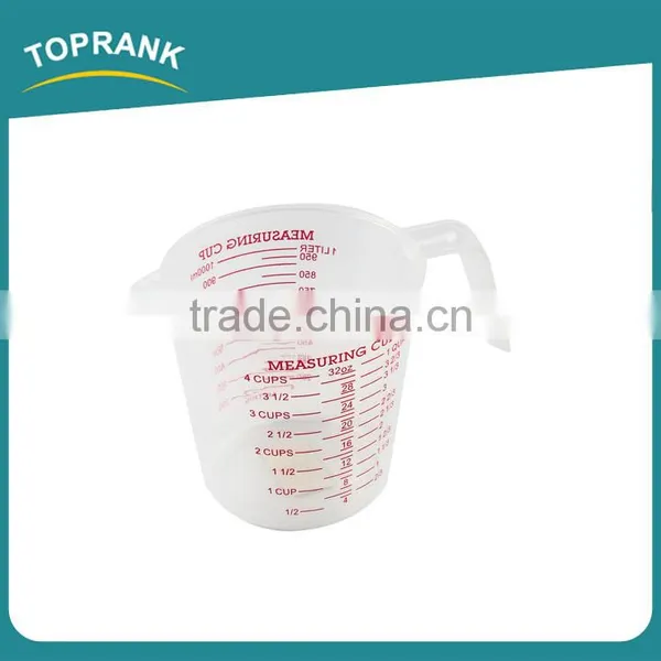 Toprank BSCI Factory Wholesale PP Plastic 1000ml Measuring Cup Set For Measuring Liquid Volume And Weight