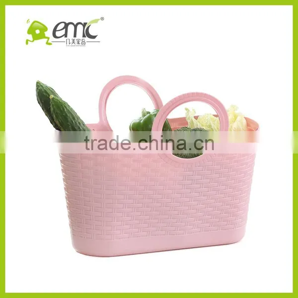 Eco-friendly Soft PE Laundry Basket Handle Plastic Sundries Storage Basket photo-4