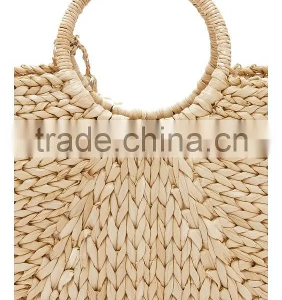 Straw Pompom Water Hyacinth Bag photo-4
