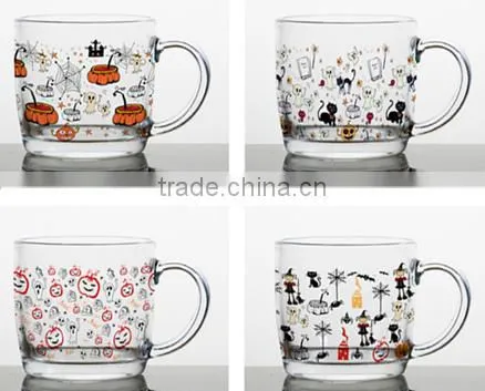 8oz 9oz 10oz Halloween Glass Milk Bottle Kid Glass Cup Set Water Glass Mug Milk Cup Set photo-3