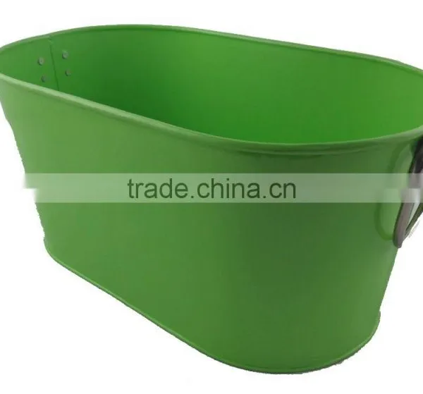 Fashion Oval-shaped Ice Tin Bucket With Handle photo-2