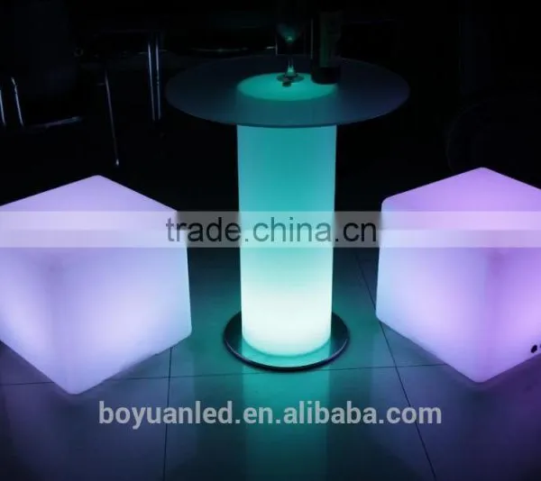 Hots Sale Round Glass Top Center Rotating Dining Table With Led Light photo-3