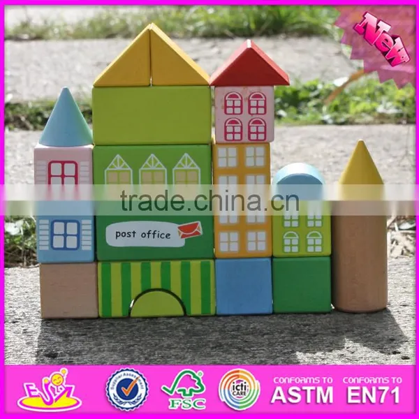 2017 New Design 20 Pieces Model Buildings Kids Wooden Toy Blocks W13A121 photo-4