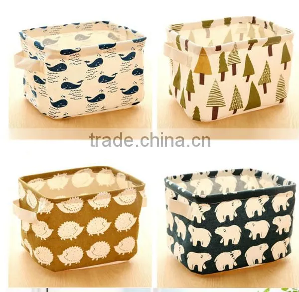 Cute Linen Desk Storage Case Cosmetic Stationery Jewellery Organizer Holder photo-2