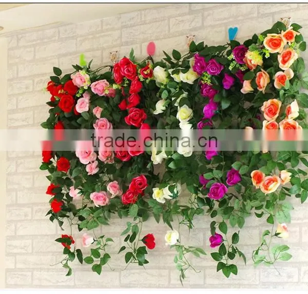 100CM 5Stems Artificial Rose Garland Wedding Party Decor Silk Flower Vine Garland photo-4