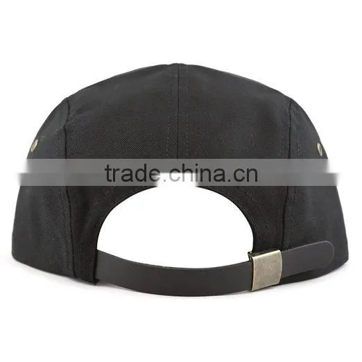 Black Wool Blend 5 Panel Hat and Cap Nylon Strap photo-3
