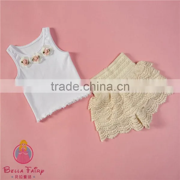 New Popular Baby Girls Lace Shorts Set,2pcs Set for Toddler Girls photo-6