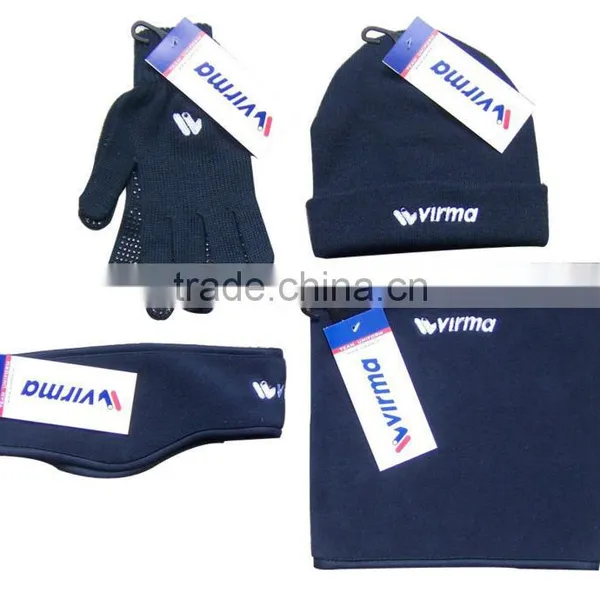 Various Design Jacquard Fashion Winter Knitted Scarf Hat Glove Sets photo-5