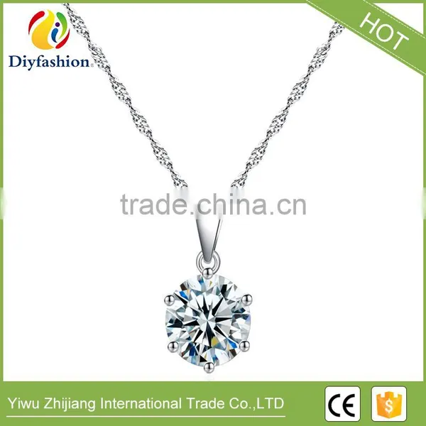2017 Hot Selling White Gold Plated Jewelry Three-Piece Suit With Cubic Zircon Earring Ring And Necklace photo-2