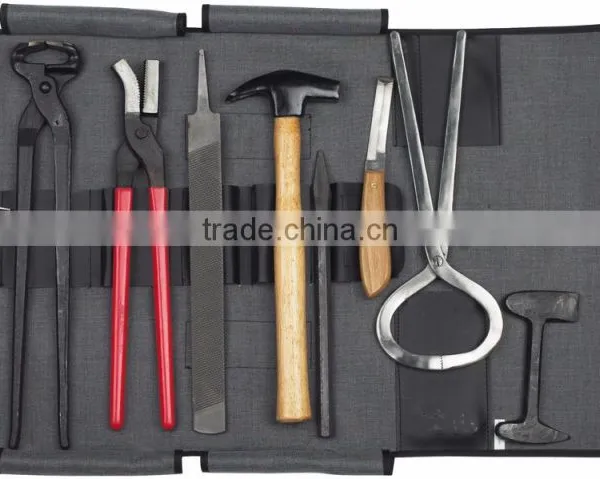 Horse Hoof Kit for Farriers, Hoof Knife Hoof Nipper Equine Shoe Puller Hoof Rasp