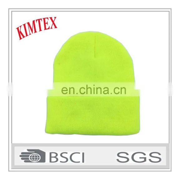 Custom Yellow 3M Thermal Acrylic Safety Knitted Winter Hat photo-3