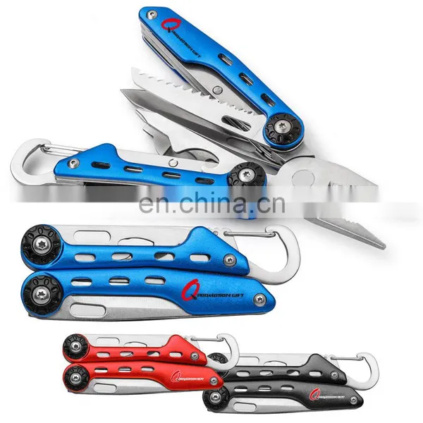 Multi Tools Needlenose Regular Carabiner Plier Including Wire Cutters,saw,knife,screwdriver,opener,
