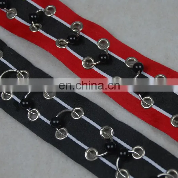 Decorative Embroidery Eyelet Trim With Beaded Pearl photo-5