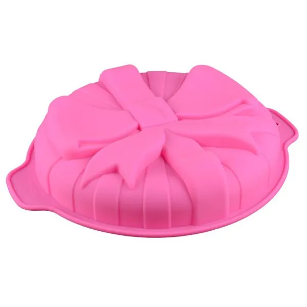 Free Sample Food Grade Heat Resistant Nontoxic Silicone Cake Mold Baking Mousse Pudding Mold Tool Bowknot Shape photo-3