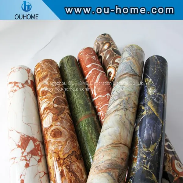 OUHOME Glossy Marble Cabinet Background Decoration Film Marble Effect Contact Paper Film Vinyl Self Adhesive