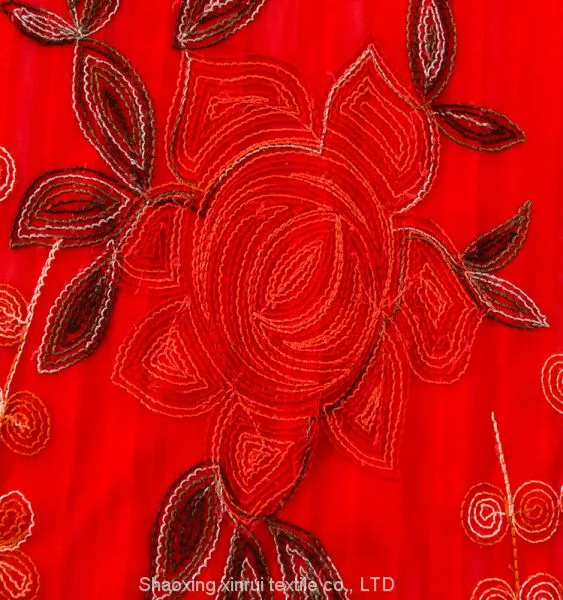 Korea Colourful Flat Embroidery Lace Fabric photo-5