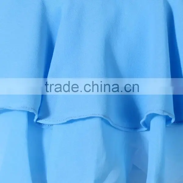 Pictures Fashionable Skirts 2016 Kids Sky Blue Ruffle Midi Skirt photo-3