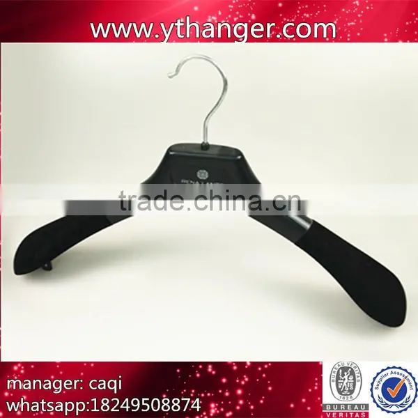 Custom Logo Plastic Clothes Hanger Suit Plastic Hanger With Velvet Shoulder Supplier's Choice photo-2