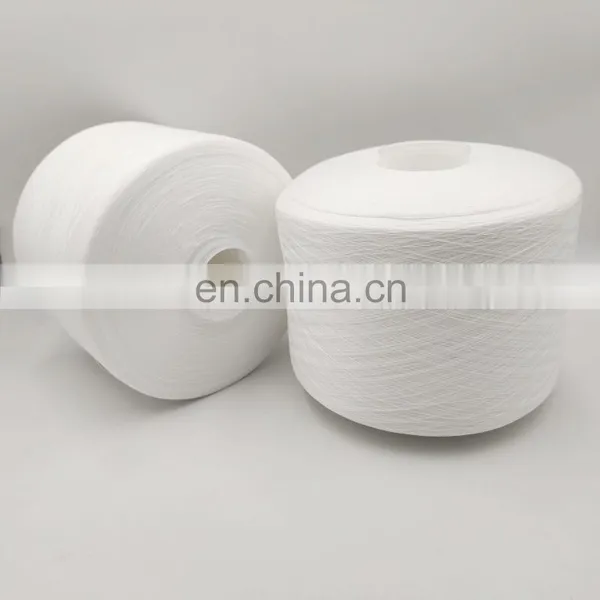 China Factory Hot Selling 100% Polyester Poly Poly Core Spun Sewing Thread Raw White photo-5