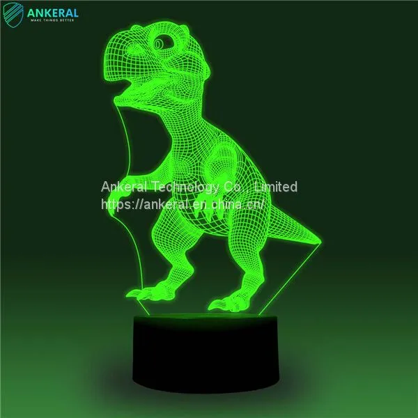 High Quality Customized Dinosaur 3D Acrylic Lamp APP Control for Kids photo-3