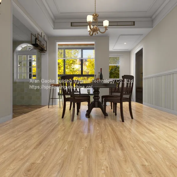 GKBM LS-M002 5mm 6mm 1220mm Eco-friendly Unilin Click Walnut Brown Burlywood Wood Grain SPC Flooring photo-5