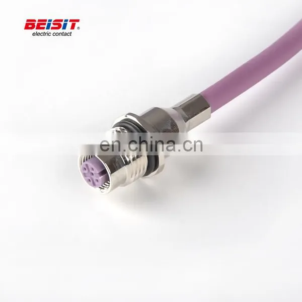 Electrical Cable Connectors 3 4 5 6 8 9 12 Pins IP67 Female For Robot M12 Waterproof photo-3