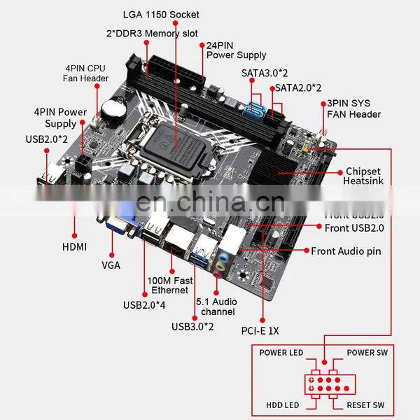 H81M Desktop LGA 1150 Motherboard H81 Socket SATA3.0 SATA2.0 6Gb/s USB 3.0 Games DDR3 photo-5