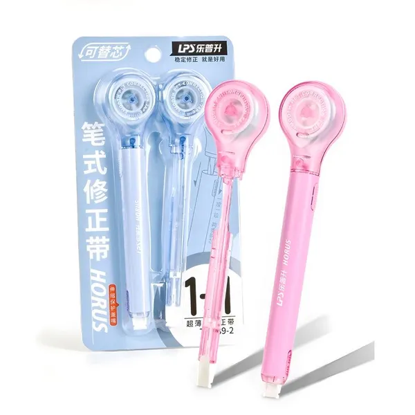 Pen Type Correction Tape 1+1 Refillable Whiteout Tape Correction Supplies Pen