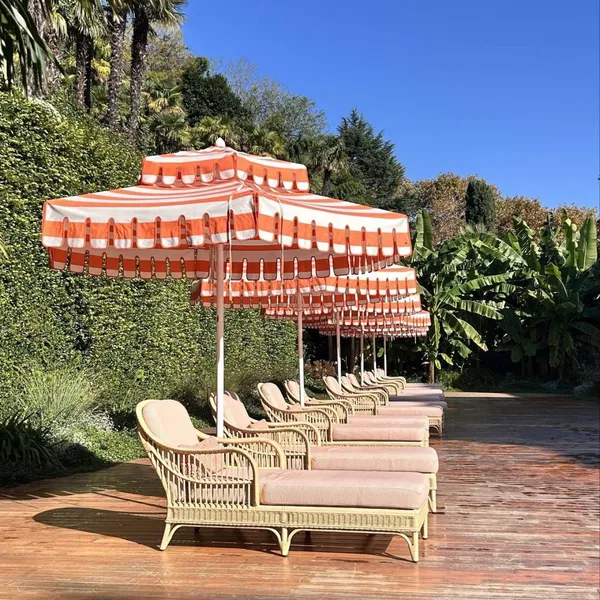 Double Top Lace Parasol Lace Irregular Custom Column Umbrella Courtyard Garden Villa Sun Umbrella photo-2