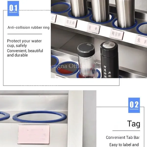Factory Supply 30 Position Stainless Steel Cup Organizer With Non-Slip Rings, Office Personal Belongings Locker W650xD590xH1250mm photo-4